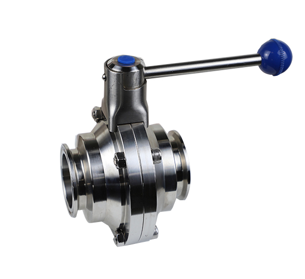 Clamped butterfly valve without retention